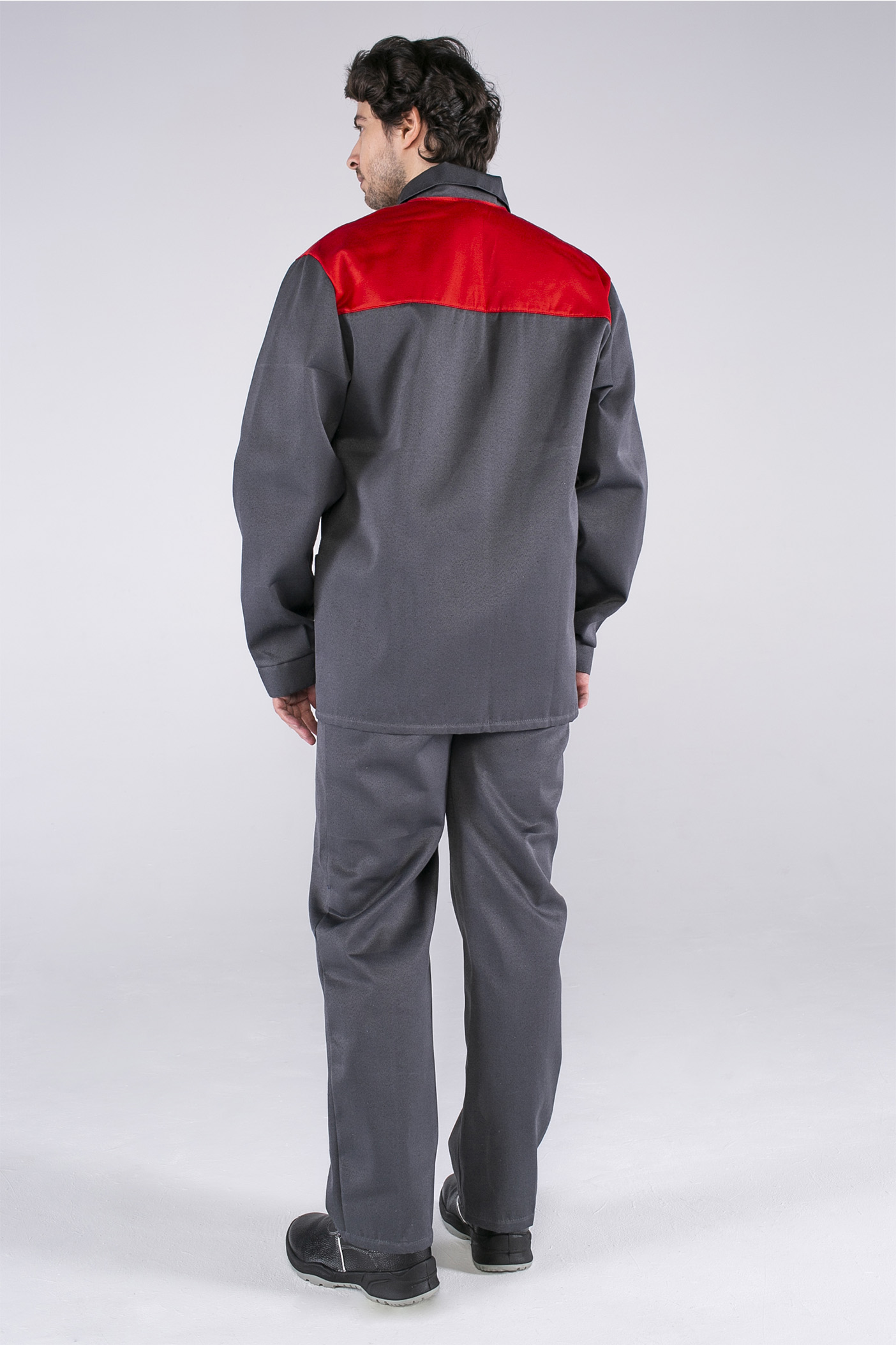 Костюм Стандарт (тк.Смесовая,210) брюки, т.серый/красный