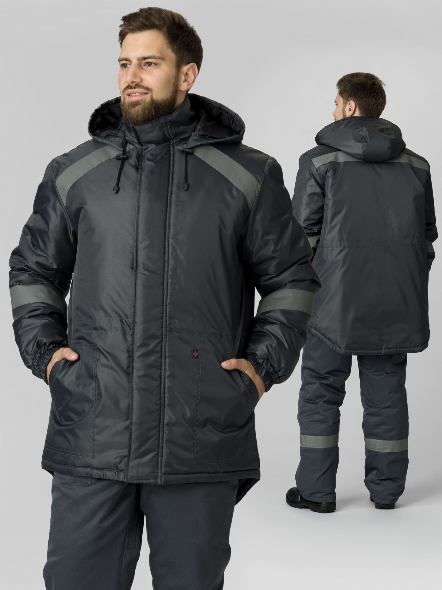 Куртка зимняя Прогресс (тк.Оксфорд), т.серый