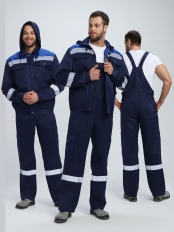 Костюм Титан СОП с капюшоном (тк.Смесовая,210) п/к, т.синий/васильковый