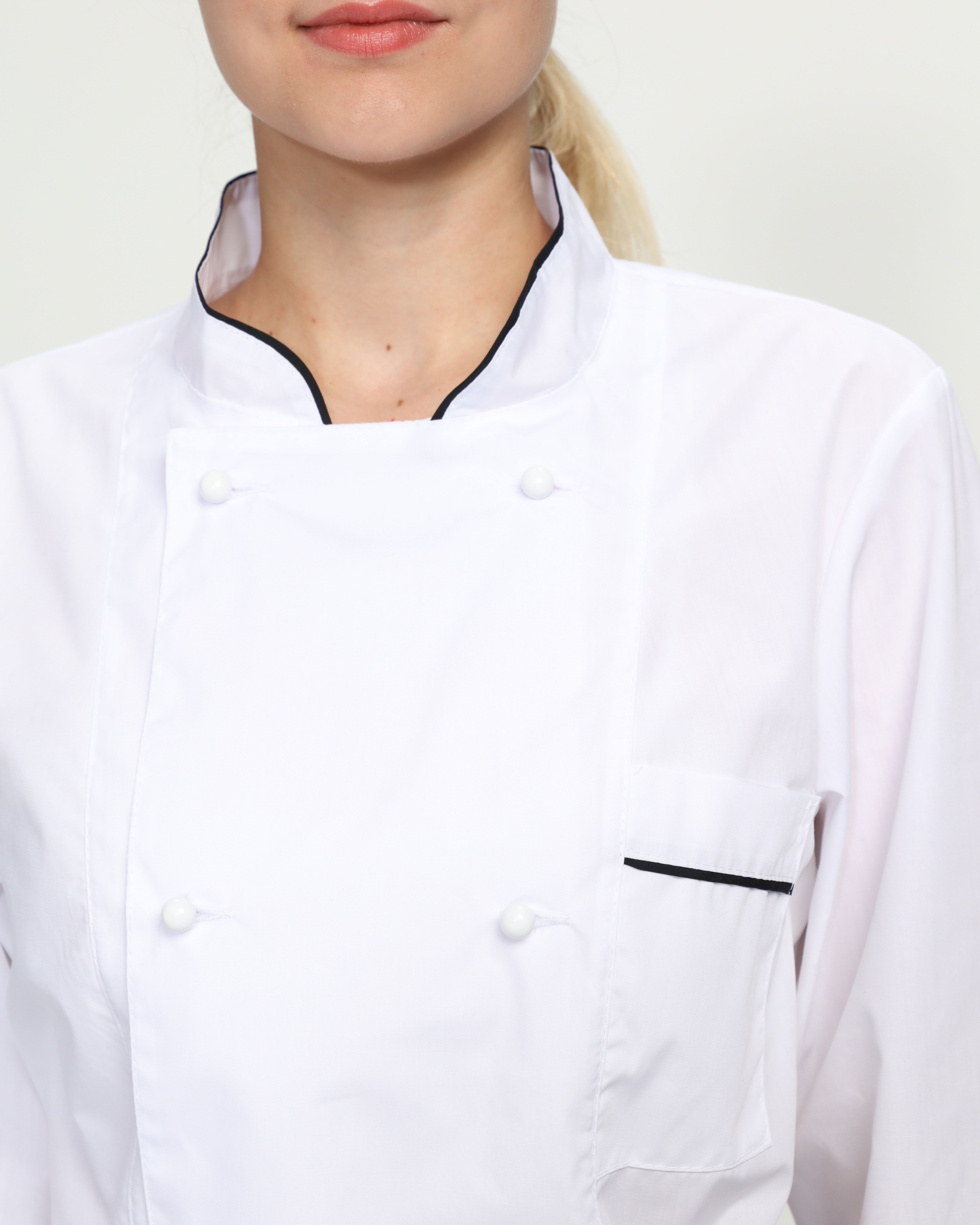 Костюм женский повара Гурман (тк.ТиСи), белый/черный