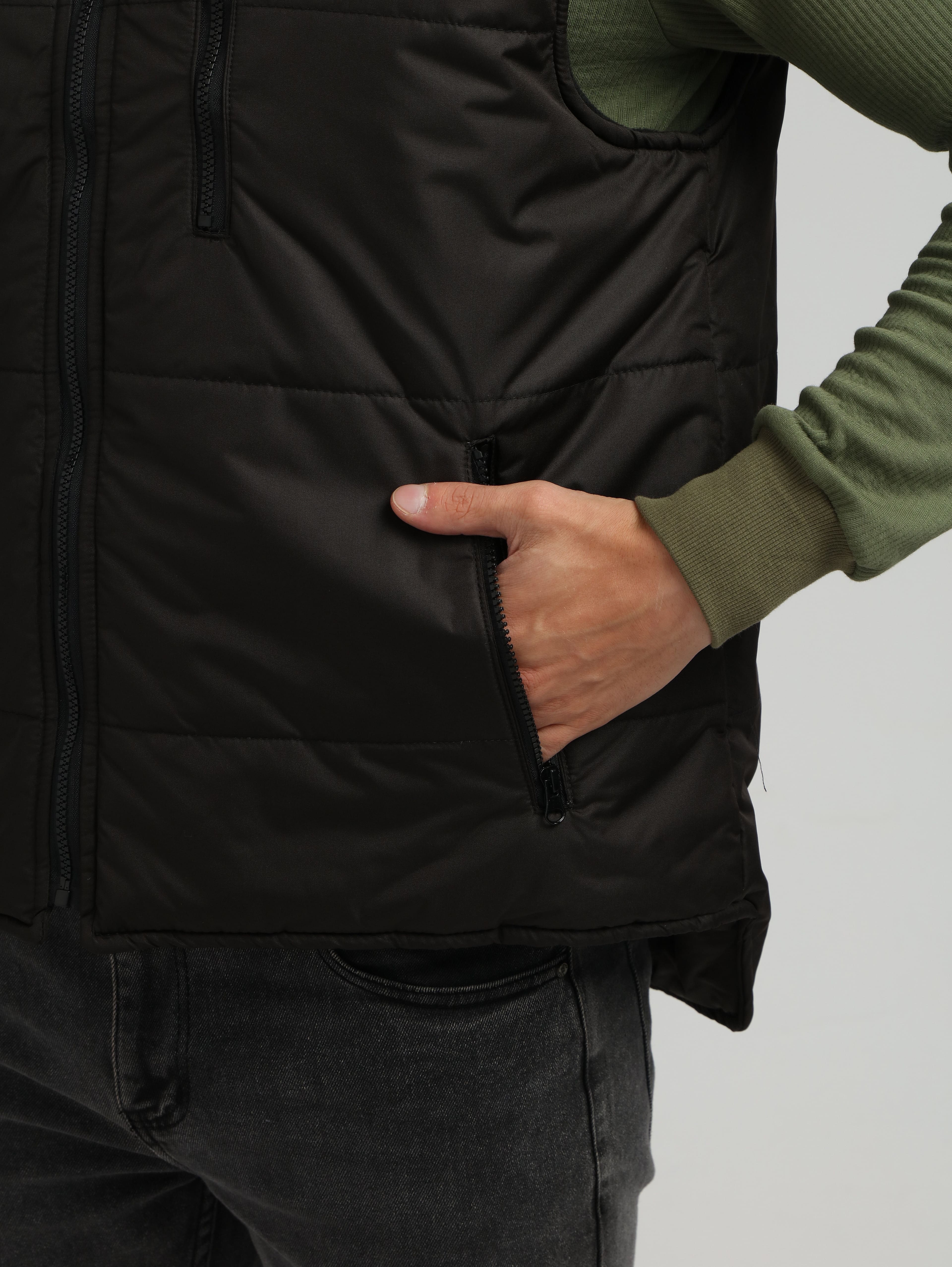 Жилет утепленный с капюшоном Респект (тк.Таслан), черный