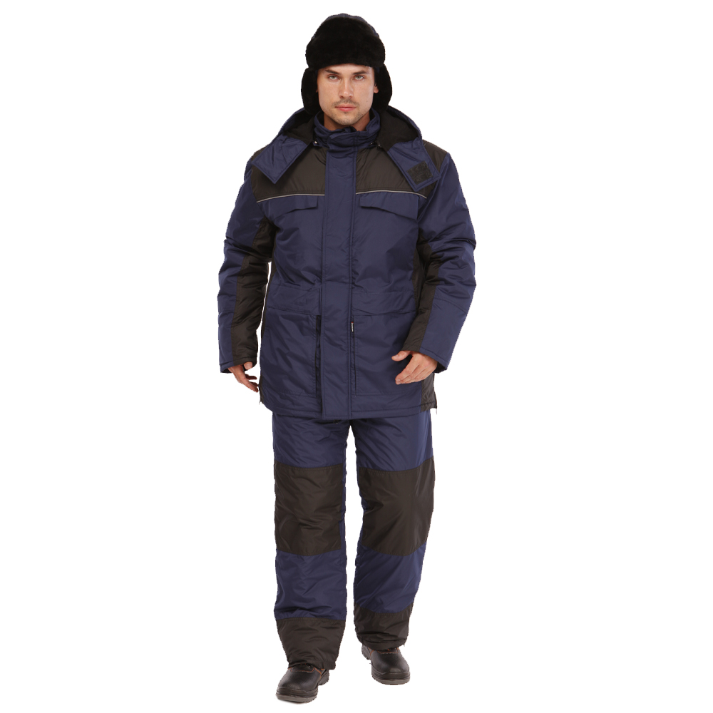 Костюм зимний Универсал (тк. Твил) п/к ПРАБО, черный/синий (Кос212с)