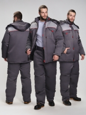 Костюм зимний Фаворит-1 (тк.Смесовая,210) брюки, т.серый/св.серый