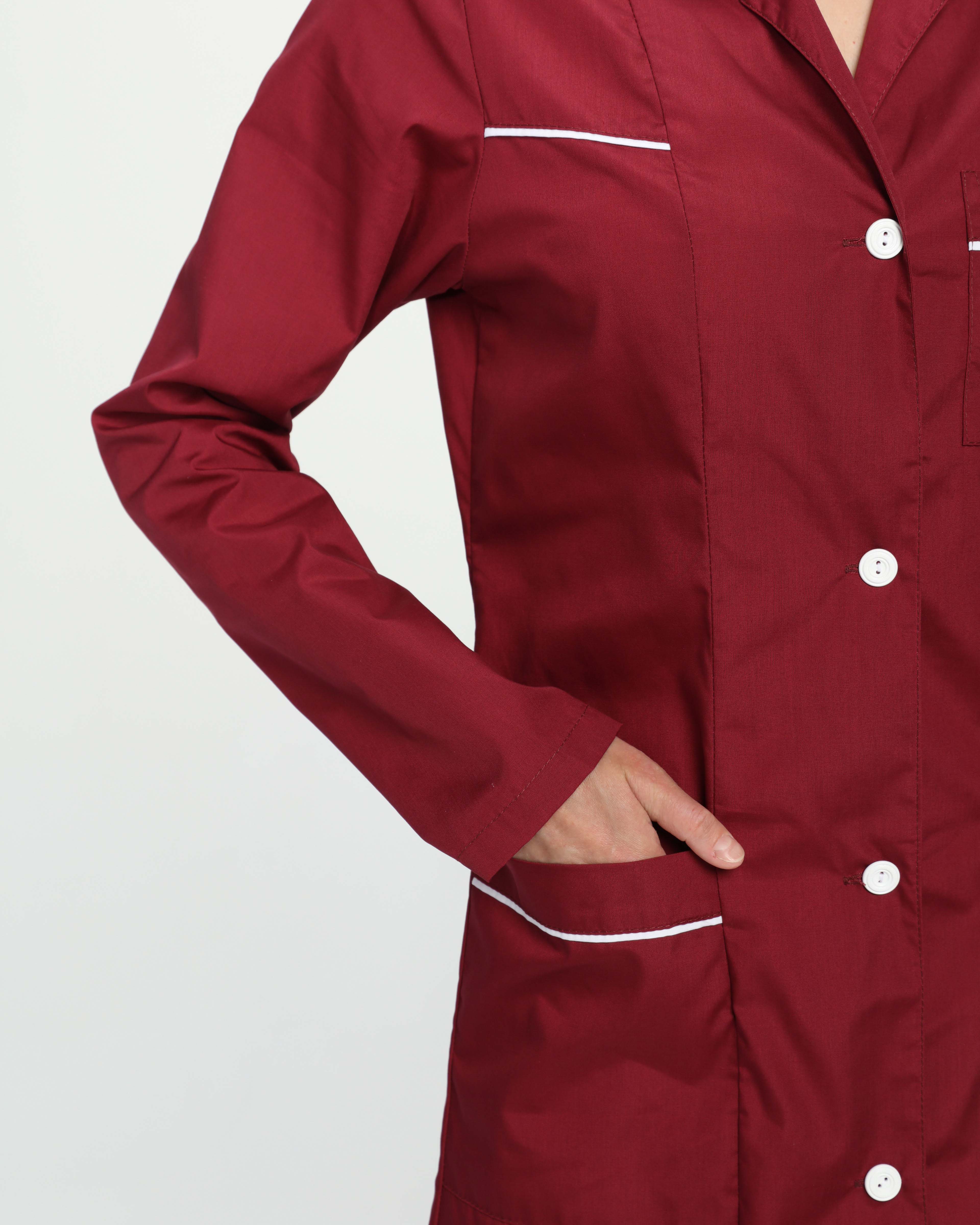 Халат женский Диана (тк.ТиСи), бордовый/белый