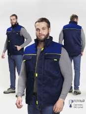 Жилет утепленный Фаворит (тк.Смесовая,210), т.синий/васильковый