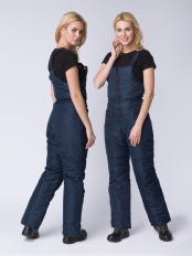 Полукомбинезон зимний женский Снежана (тк.Таслан), т.синий