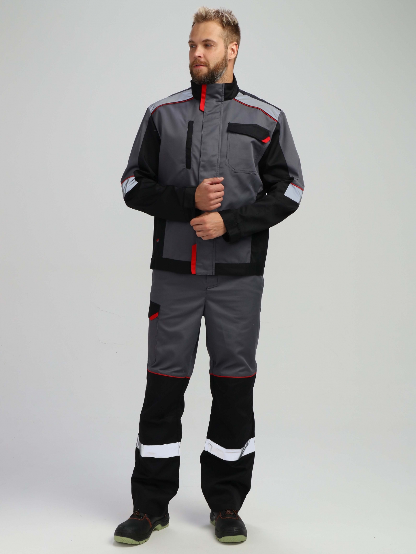 Костюм Сервис NEW (тк.Смесовая,240) п/к, серый/черный