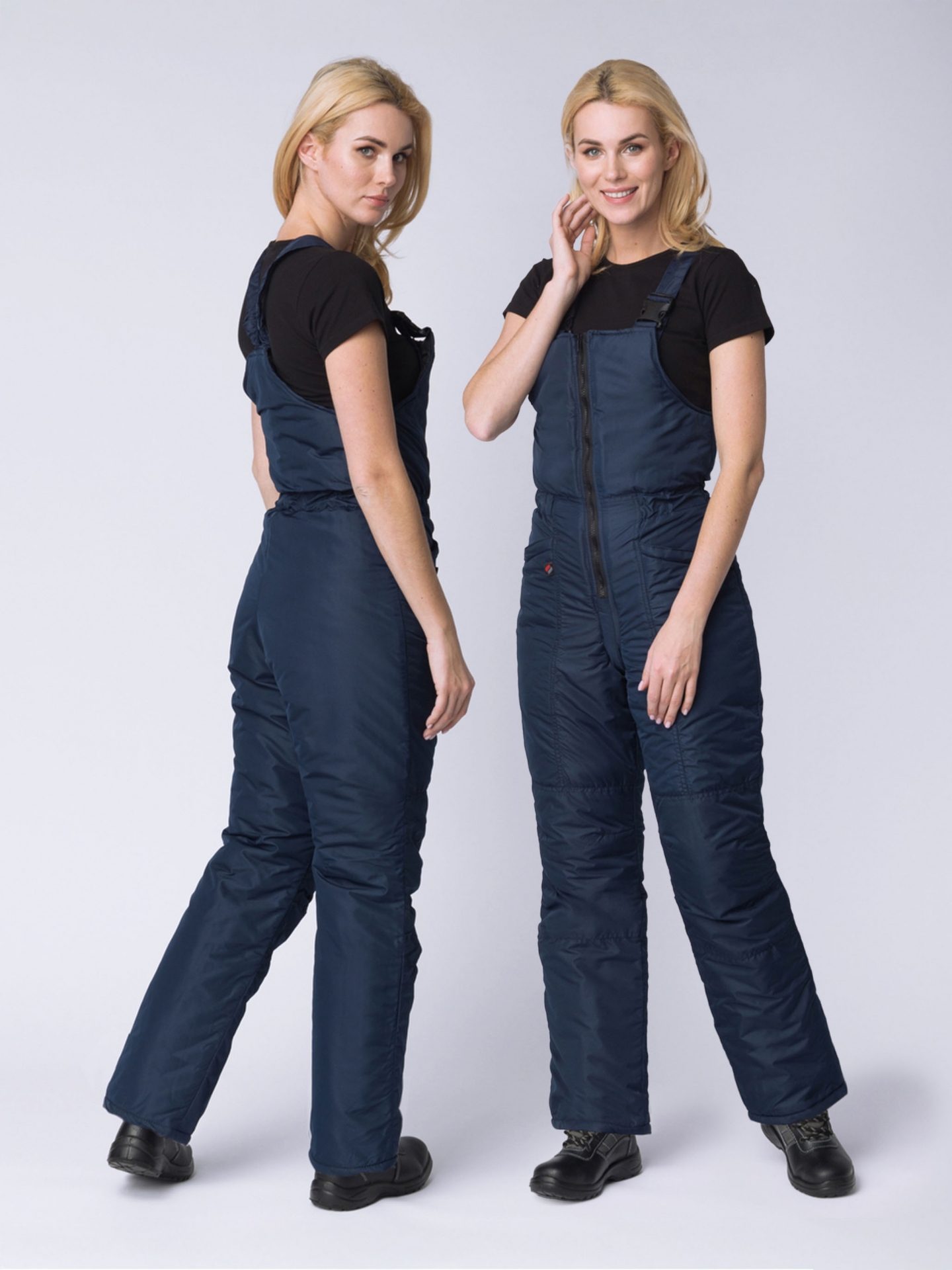 Полукомбинезон зимний женский Снежана (тк.Таслан), т.синий