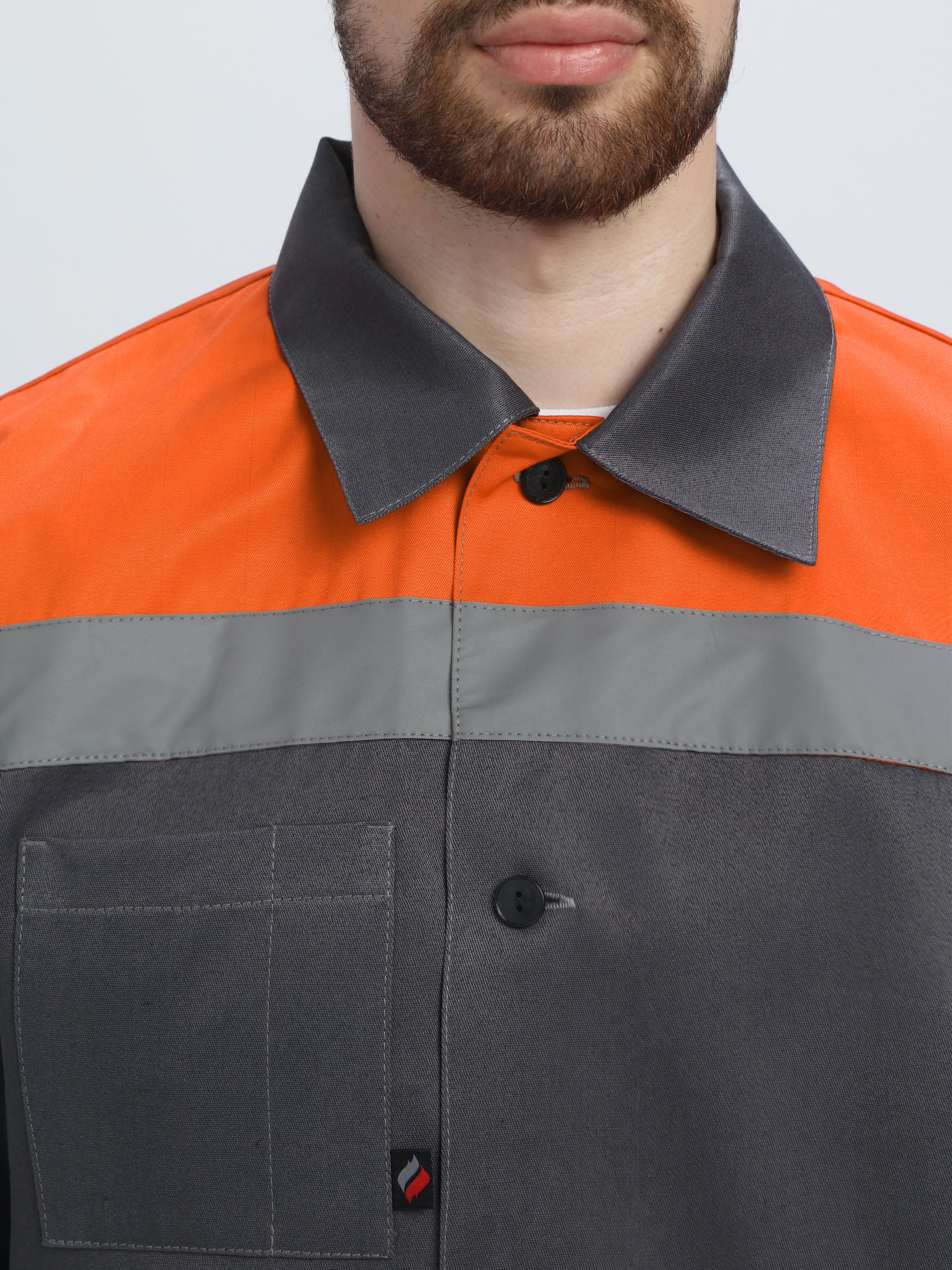 Костюм Легион-1 СОП (тк.Смесовая,210) брюки, т.серый/оранжевый