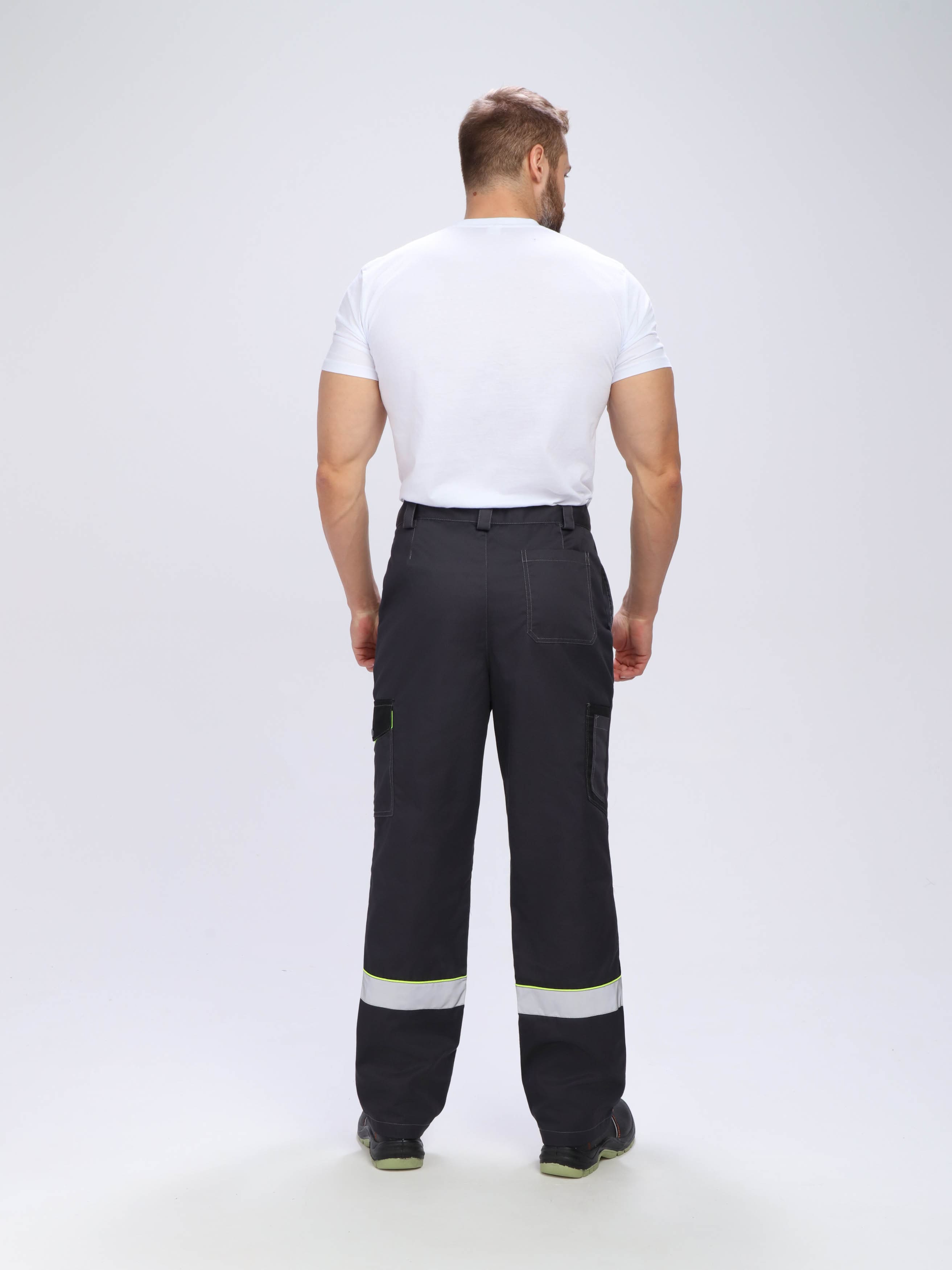 Костюм Ховард-1 (тк.Смесовая,240) брюки, т.серый/черный/лимонный