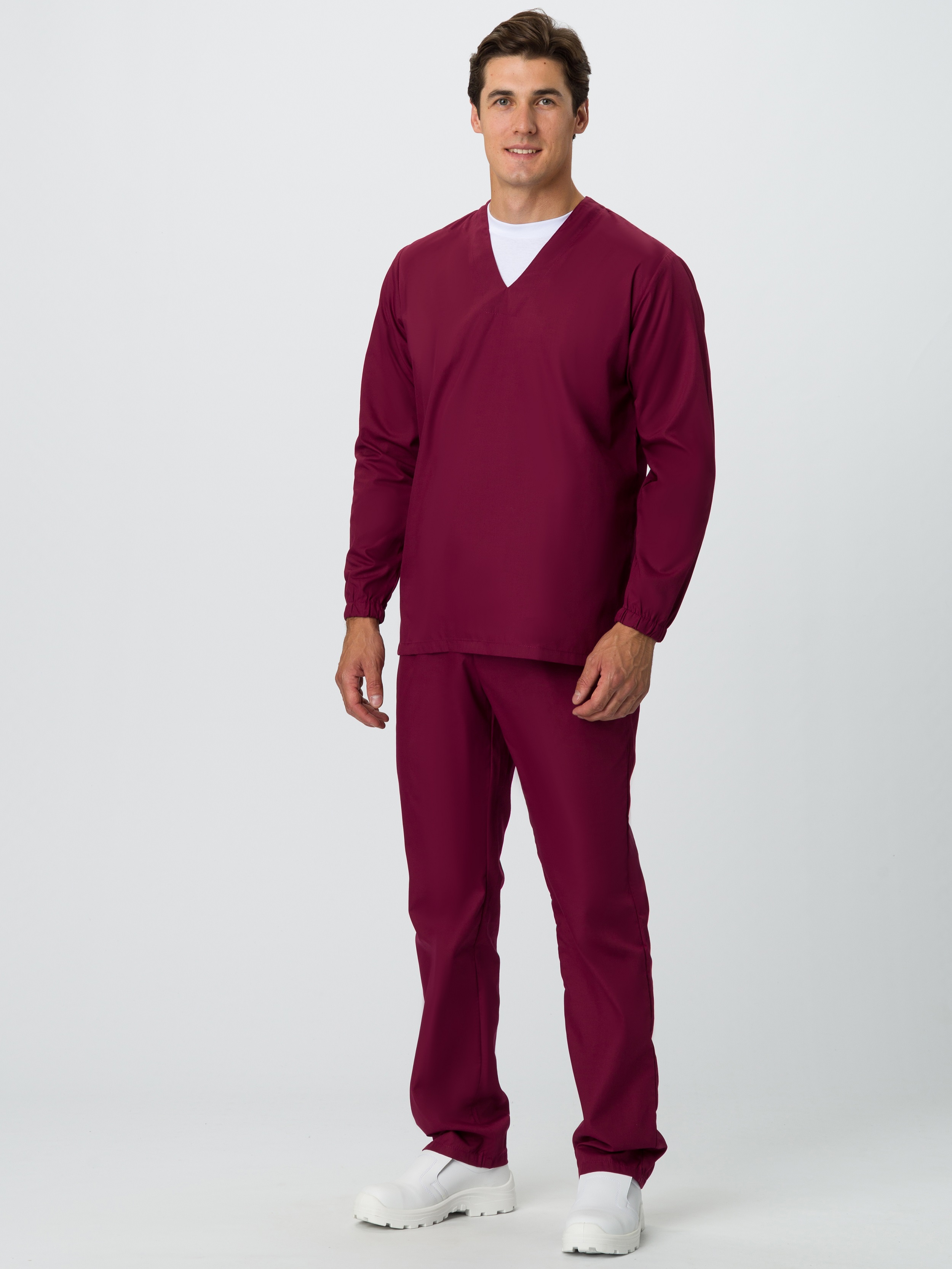 Костюм мужской ХАССП-База (тк.ТиСи,120), бордовый