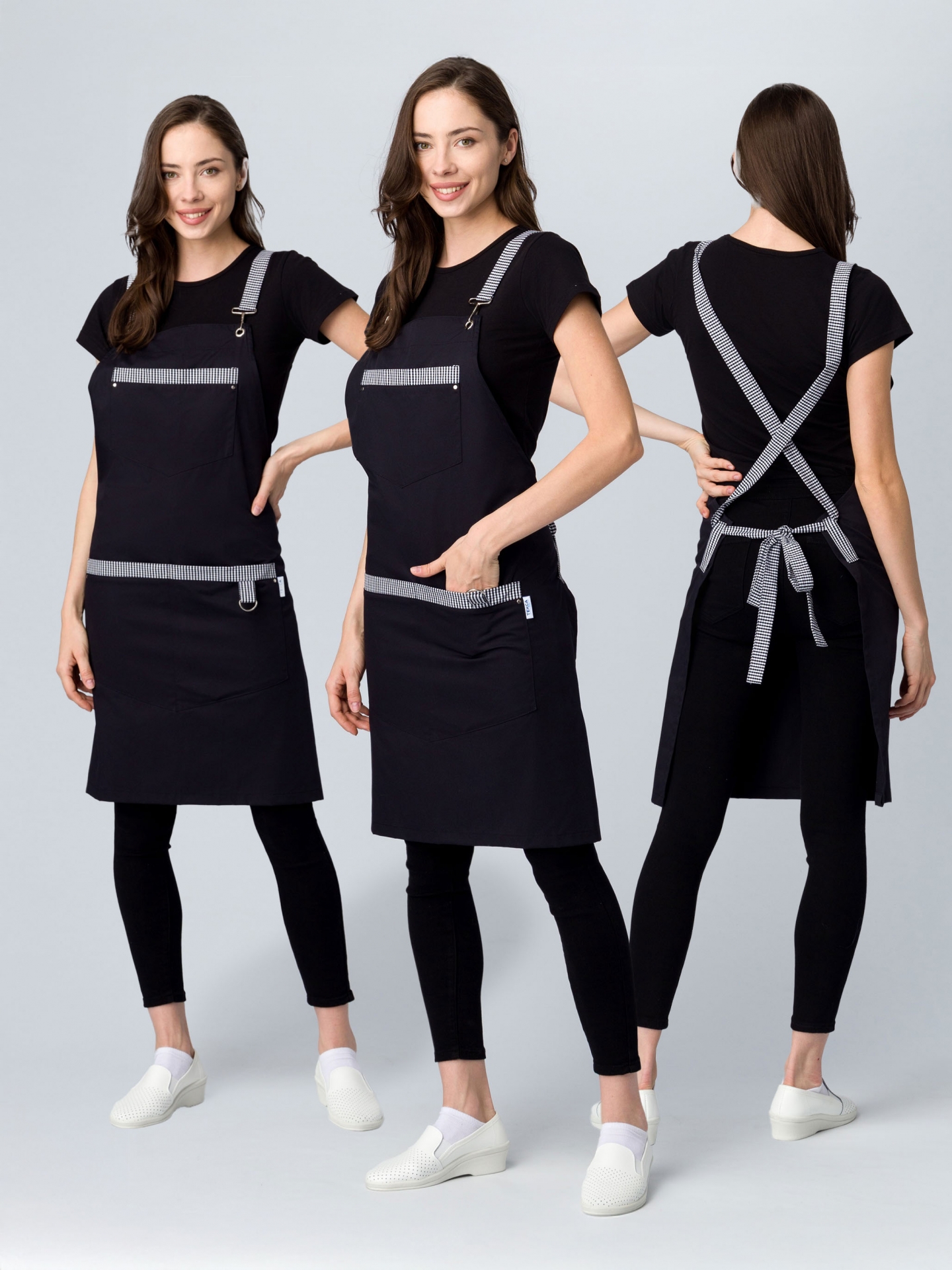 Фартук с грудкой универсальный Прага (тк.Форвард,210), черный (023)