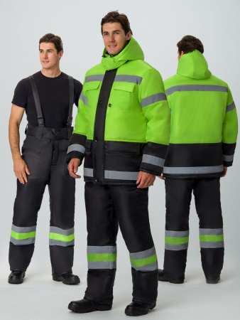 Костюм зимний Дорожник (тк.Оксфорд) брюки, лимонный/черный